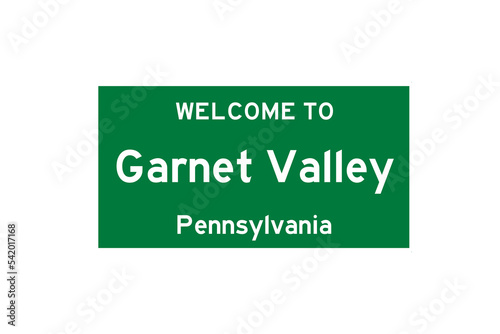 Garnet Valley, Pennsylvania, USA. City limit sign on transparent background.  photo