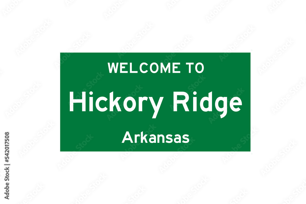 Hickory Ridge, Arkansas, USA. City limit sign on transparent background. Hickory Ridge, Arkansas, USA. City limit sign on transparent background.