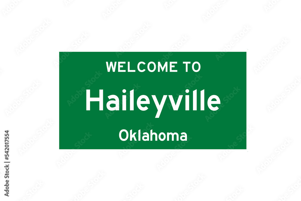 Haileyville, Oklahoma, USA. City limit sign on transparent background. Haileyville, Oklahoma, USA. City limit sign on transparent background.