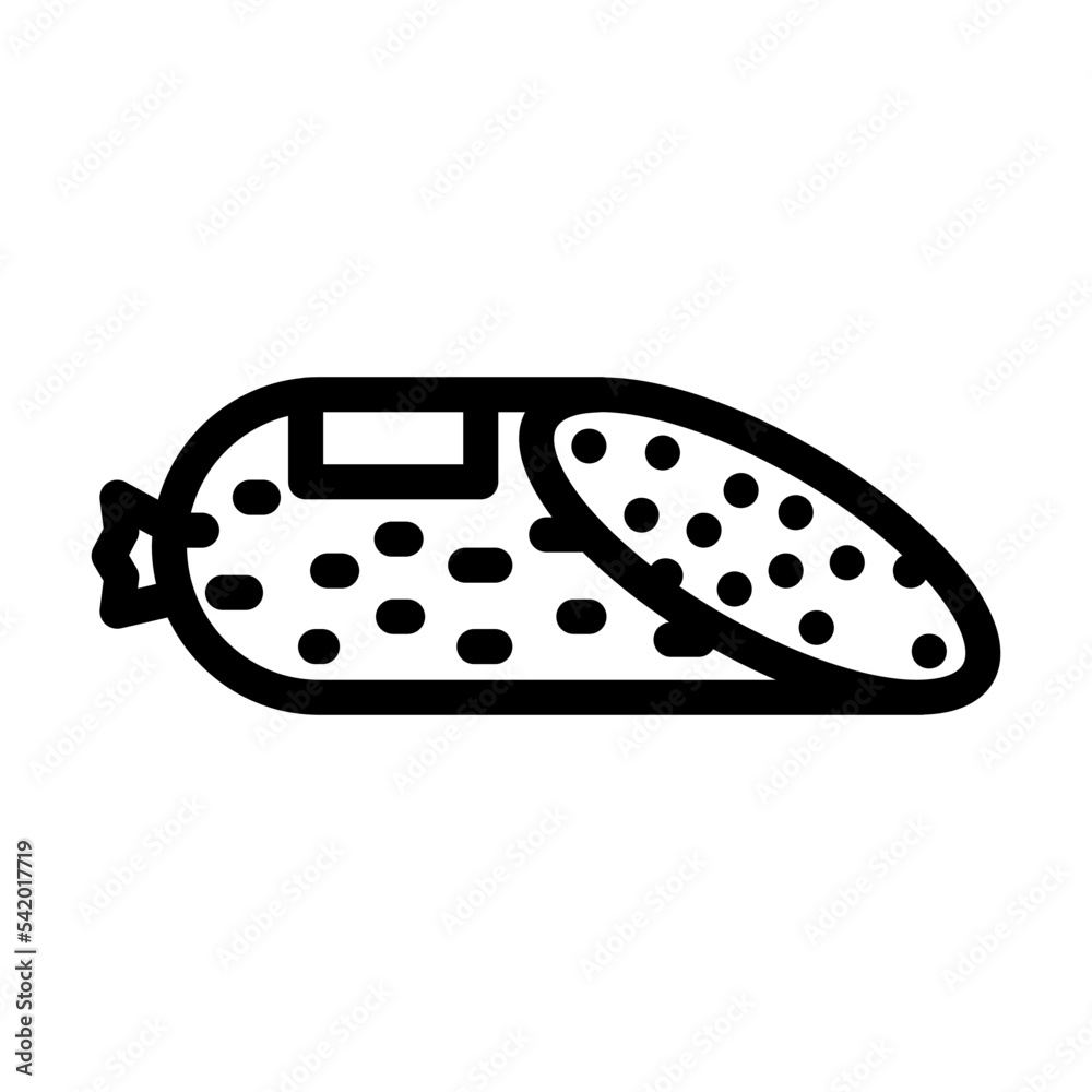 salami sausage meat line icon vector. salami sausage meat sign. isolated contour symbol black illustration salami sausage meat line icon vector. salami sausage meat sign. isolated contour symbol black illustration