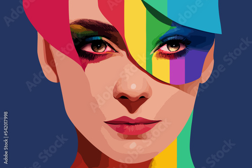 Lgbt girl against human rights discrimination, a serious look,