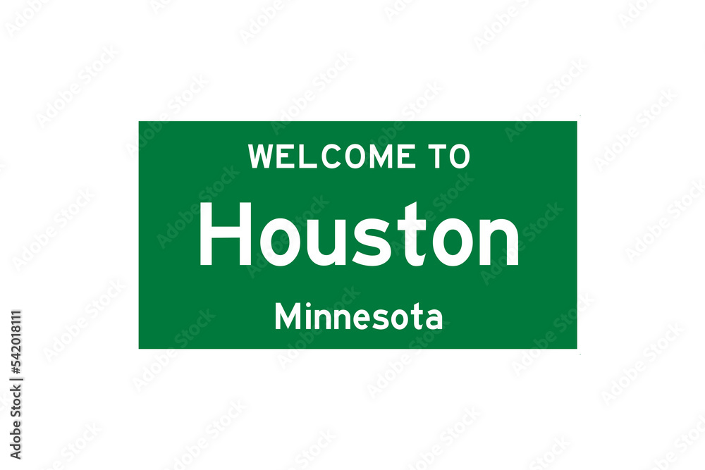 Houston, Minnesota, USA. City limit sign on transparent background. Houston, Minnesota, USA. City limit sign on transparent background.