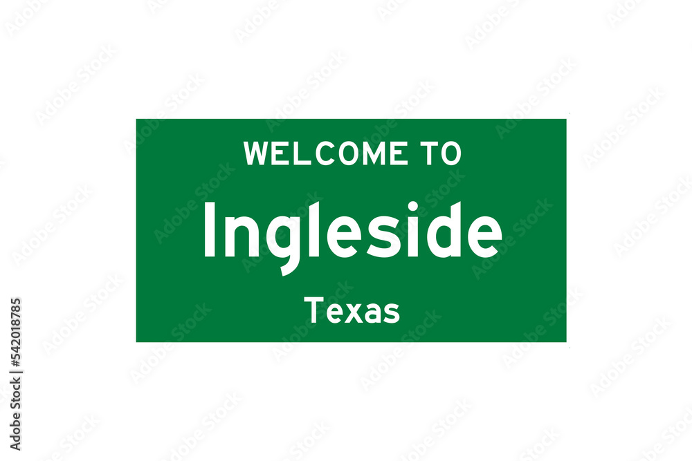 Ingleside, Texas, USA. City limit sign on transparent background. Ingleside, Texas, USA. City limit sign on transparent background.