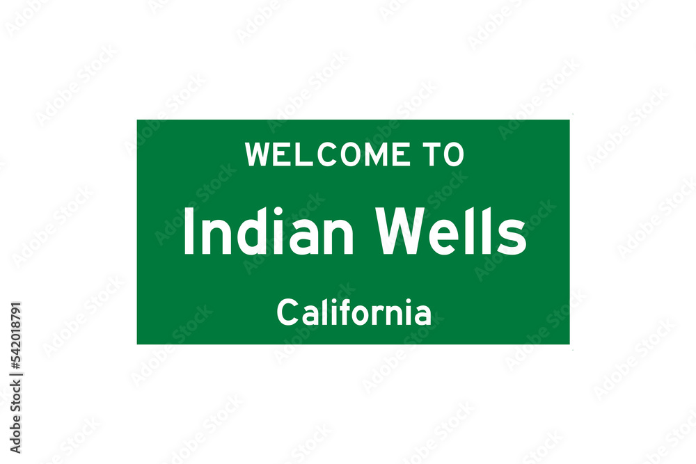 Indian Wells, California, USA. City limit sign on transparent background. Indian Wells, California, USA. City limit sign on transparent background.