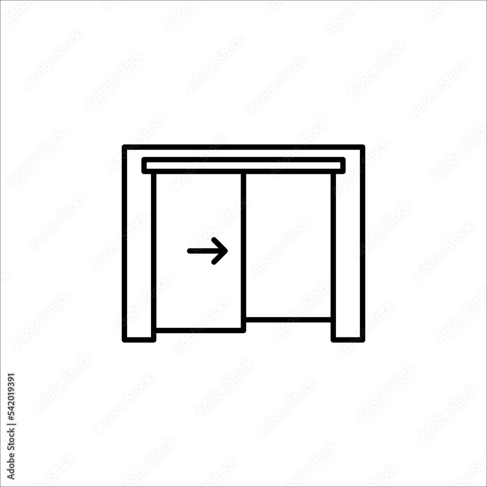 sliding door line icon vector. sliding door sign. automatic door vector icon on white background sliding door line icon vector. sliding door sign. automatic door vector icon on white background