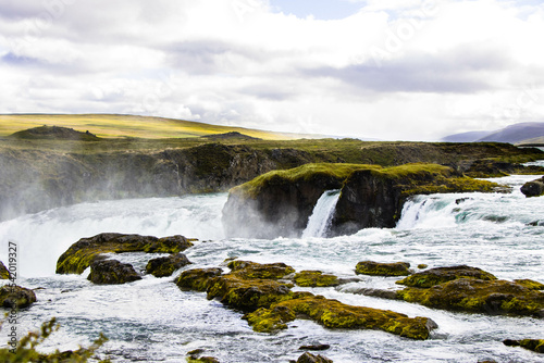 Skjálfandafljót river that creates Goðafoss Waterfall