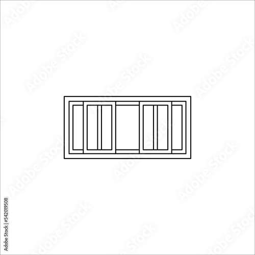 sliding door line icon vector. sliding door sign. automatic door vector icon on white background © NAPISAH