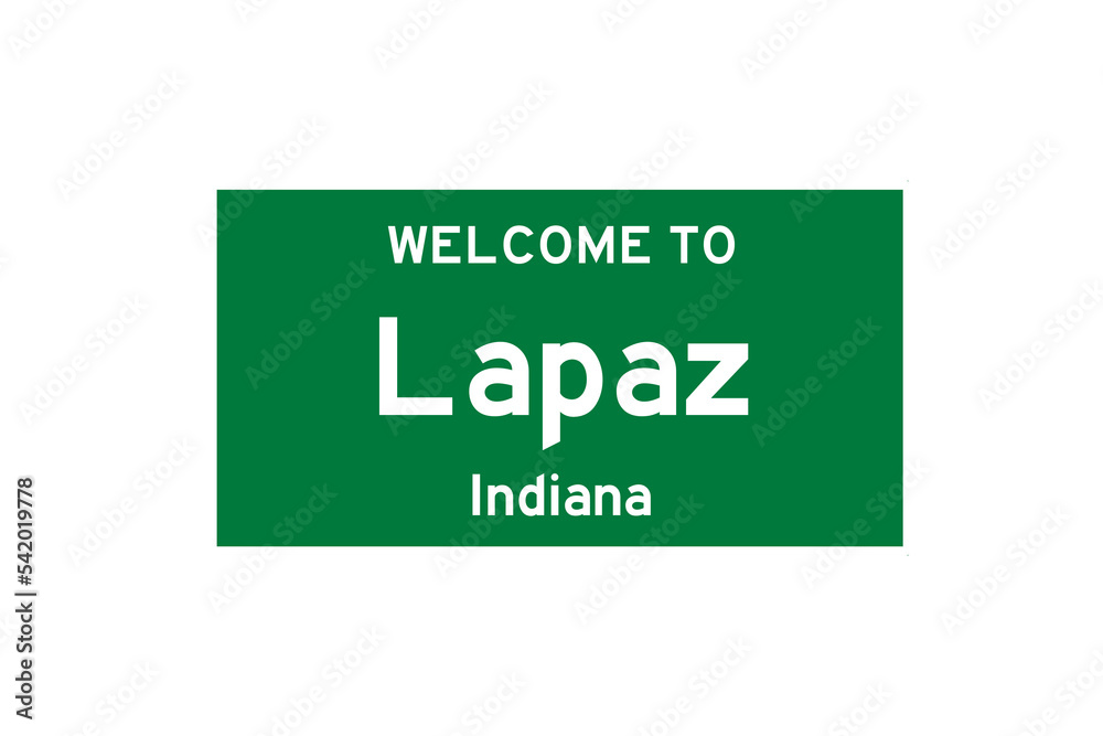 Lapaz, Indiana, USA. City limit sign on transparent background. Lapaz, Indiana, USA. City limit sign on transparent background.