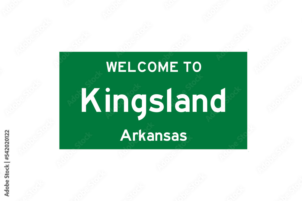 Kingsland, Arkansas, USA. City limit sign on transparent background. Kingsland, Arkansas, USA. City limit sign on transparent background.