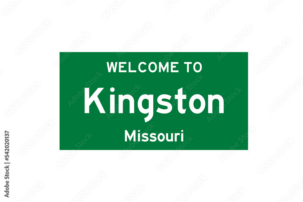 Kingston, Missouri, USA. City limit sign on transparent background. Kingston, Missouri, USA. City limit sign on transparent background.