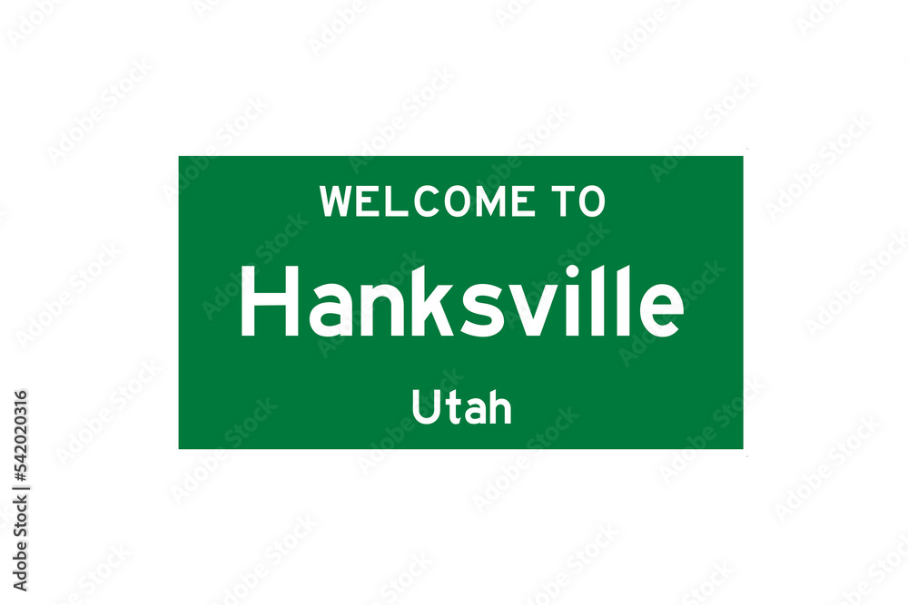 Hanksville, Utah, USA. City limit sign on transparent background. Hanksville, Utah, USA. City limit sign on transparent background.