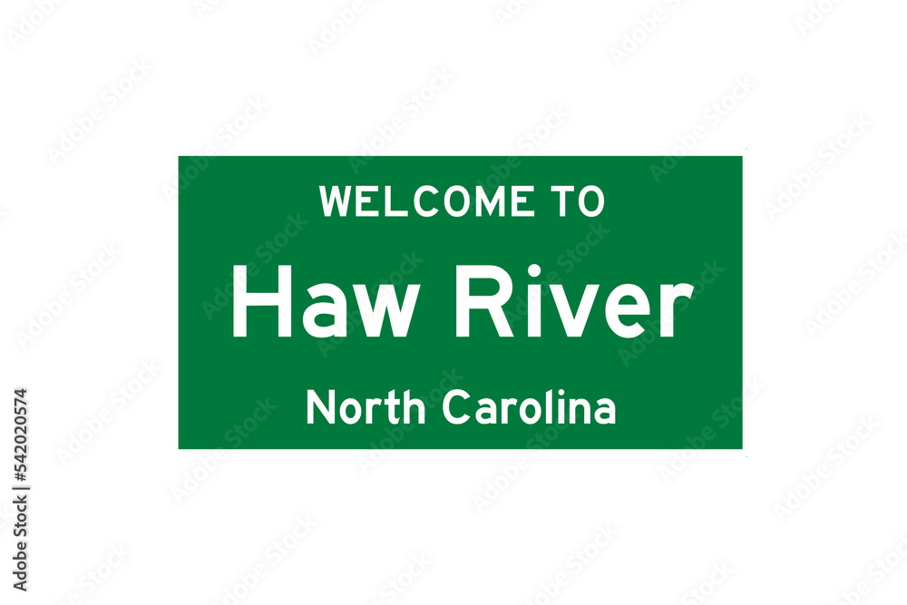 Haw River, North Carolina, USA. City limit sign on transparent background. Haw River, North Carolina, USA. City limit sign on transparent background.