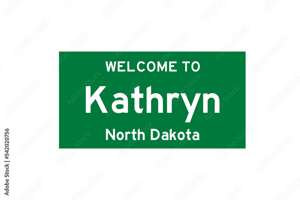 Kathryn, North Dakota, USA. City limit sign on transparent background. Kathryn, North Dakota, USA. City limit sign on transparent background.
