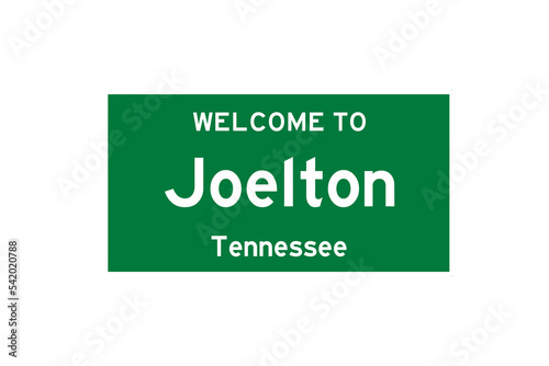 Joelton, Tennessee, USA. City limit sign on transparent background.  photo
