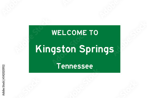 Kingston Springs, Tennessee, USA. City limit sign on transparent background.  photo