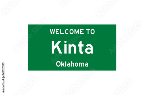 Kinta, Oklahoma, USA. City limit sign on transparent background.  photo