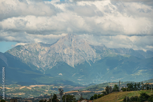 The beautiful Monte Gran Sasso surmounted by black clouds © Alessio