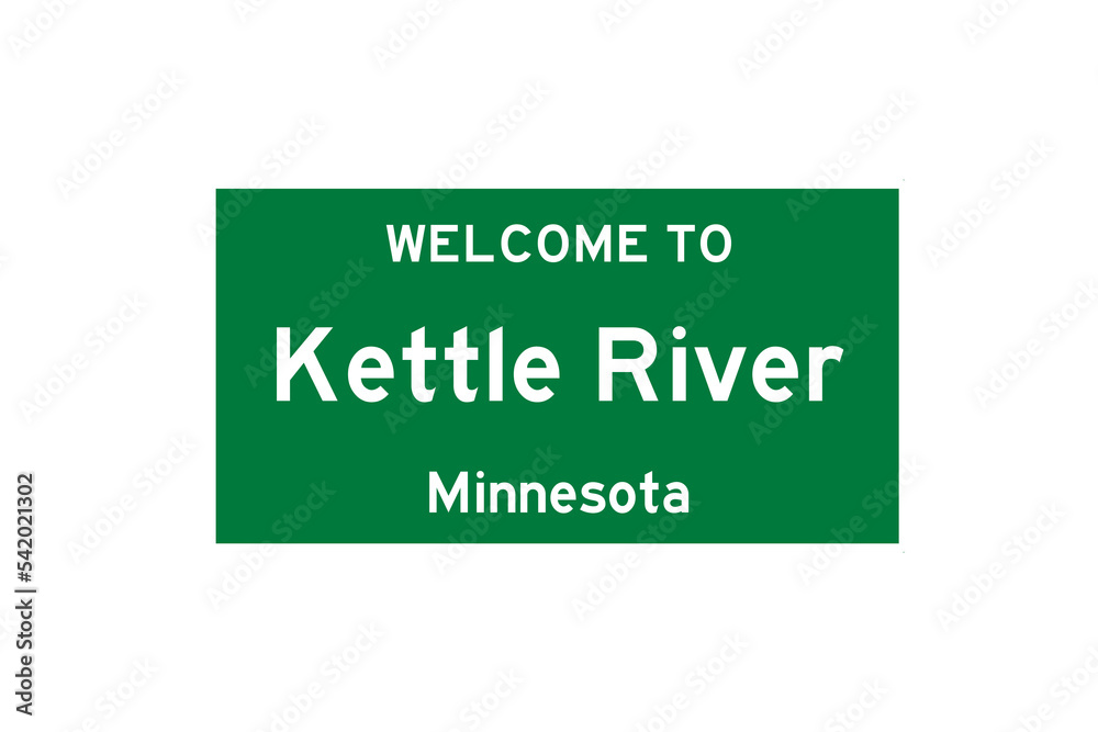 Kettle River, Minnesota, USA. City limit sign on transparent background. Kettle River, Minnesota, USA. City limit sign on transparent background.