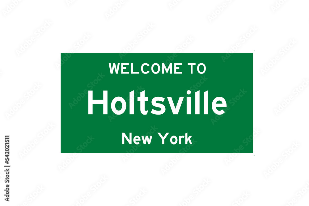 Holtsville, New York, USA. City limit sign on transparent background. Holtsville, New York, USA. City limit sign on transparent background.