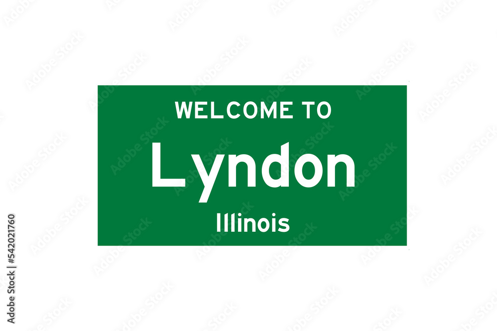 Lyndon, Illinois, USA. City limit sign on transparent background. Lyndon, Illinois, USA. City limit sign on transparent background.