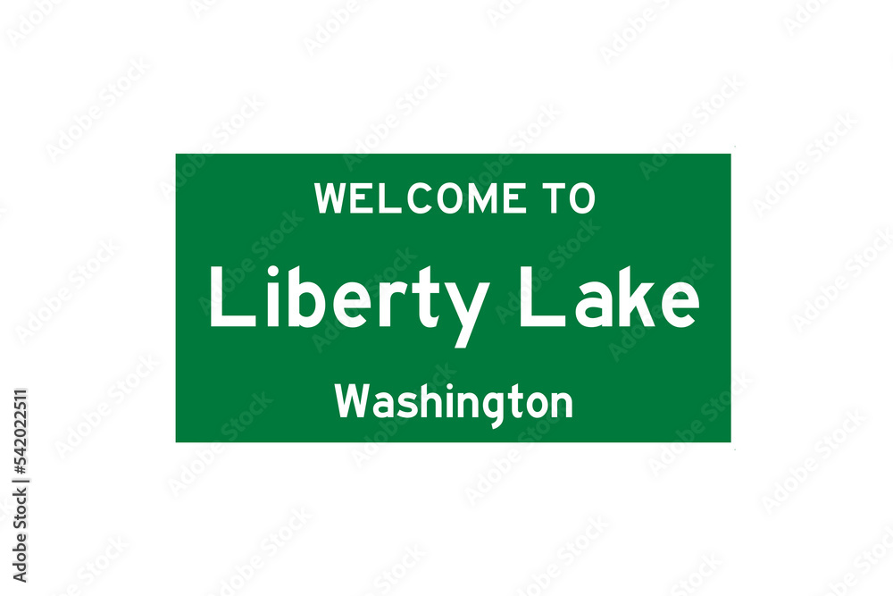 Liberty Lake, Washington, USA. City limit sign on transparent background. Liberty Lake, Washington, USA. City limit sign on transparent background.
