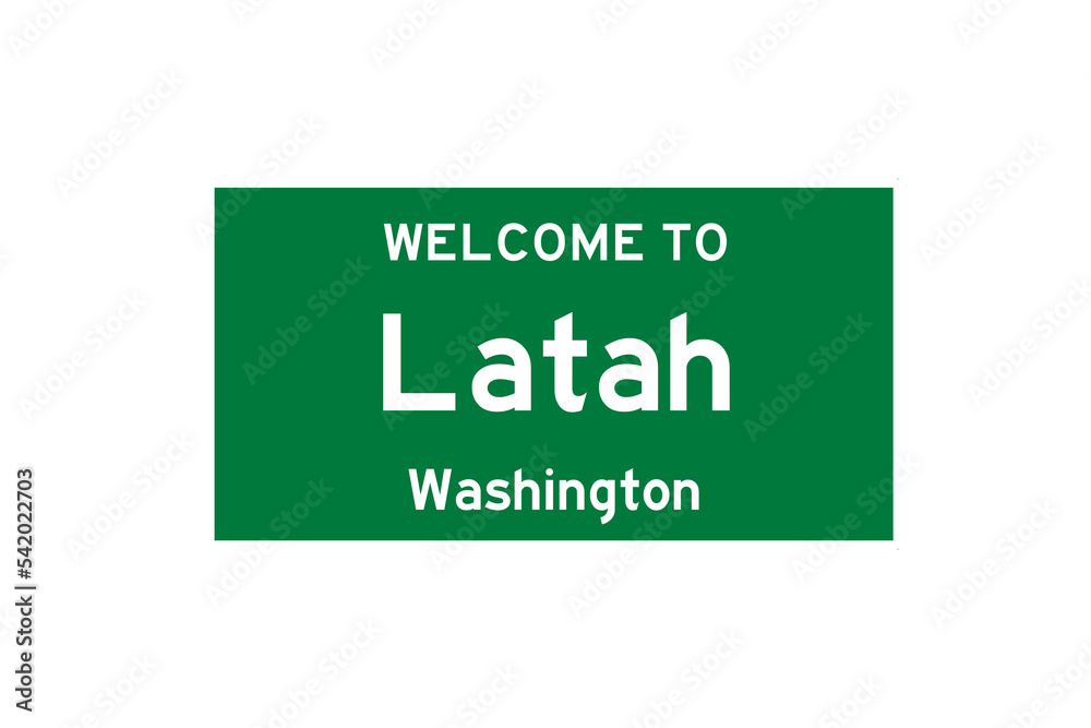 Latah, Washington, USA. City limit sign on transparent background. Latah, Washington, USA. City limit sign on transparent background.