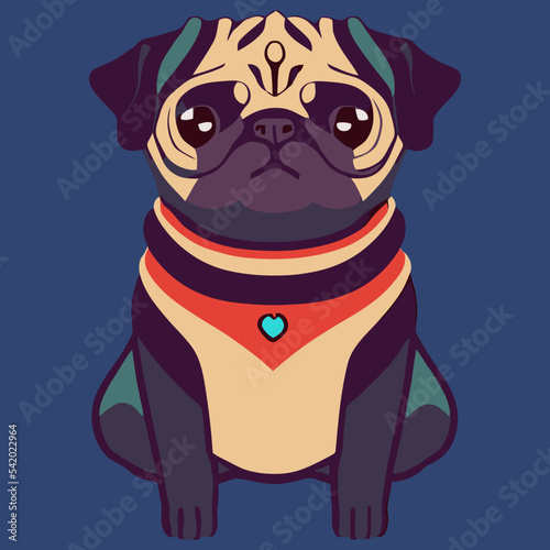 illustration Vector graphic of cool pug isolated good for print on t-shirt or customize your design