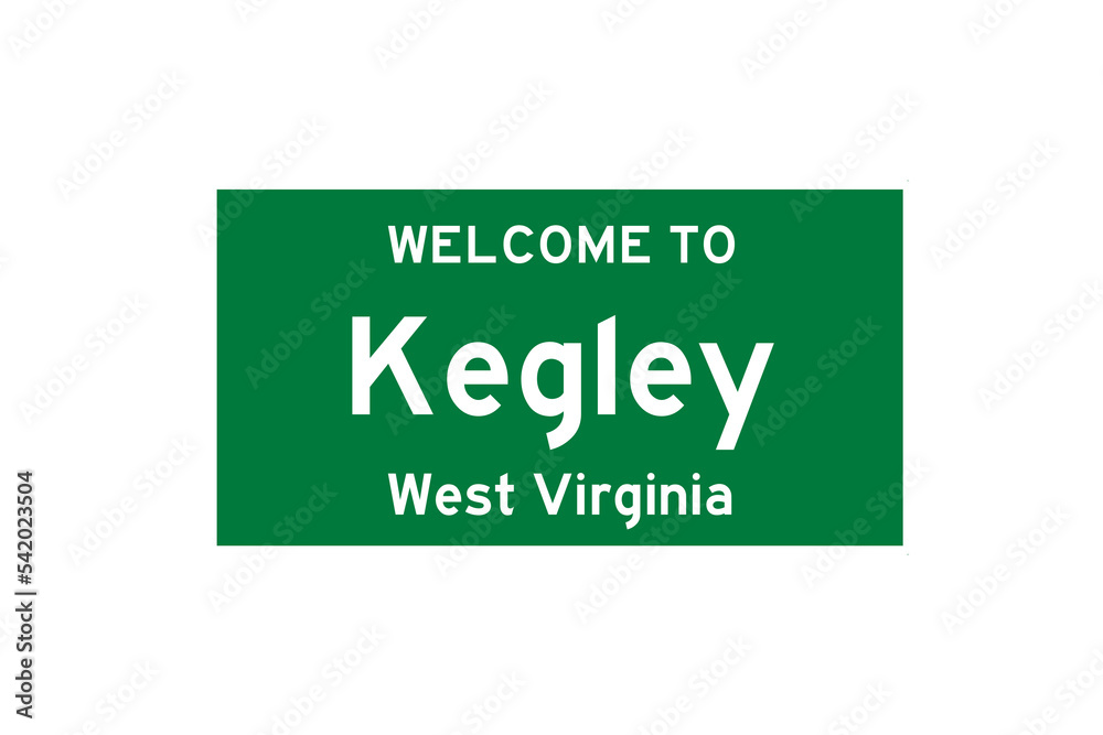 Kegley, West Virginia, USA. City limit sign on transparent background. Kegley, West Virginia, USA. City limit sign on transparent background.