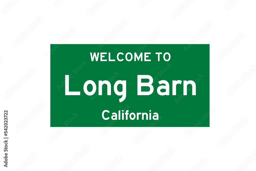 Long Barn, California, USA. City limit sign on transparent background. Long Barn, California, USA. City limit sign on transparent background.