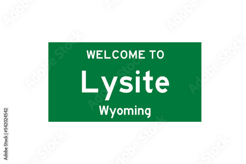 Lysite, Wyoming, USA. City limit sign on transparent background.  photo