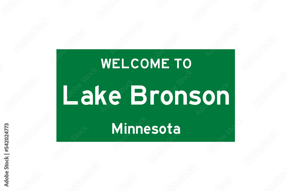 Lake Bronson, Minnesota, USA. City limit sign on transparent background. Lake Bronson, Minnesota, USA. City limit sign on transparent background.