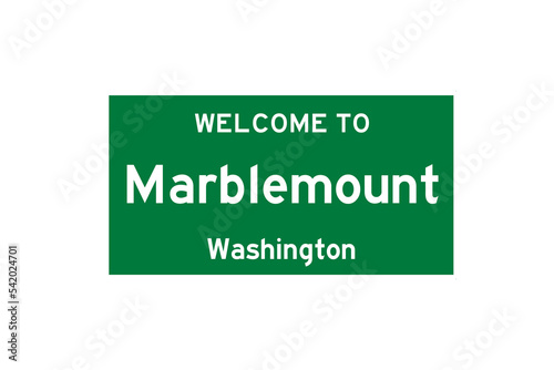Marblemount, Washington, USA. City limit sign on transparent background.  photo