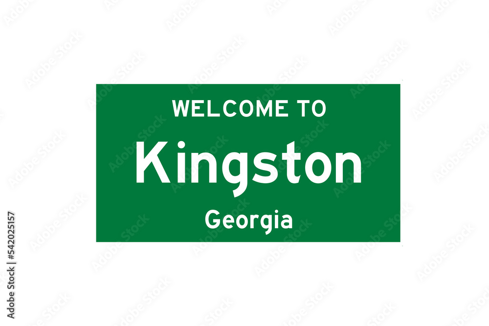Kingston, Georgia, USA. City limit sign on transparent background. Kingston, Georgia, USA. City limit sign on transparent background.