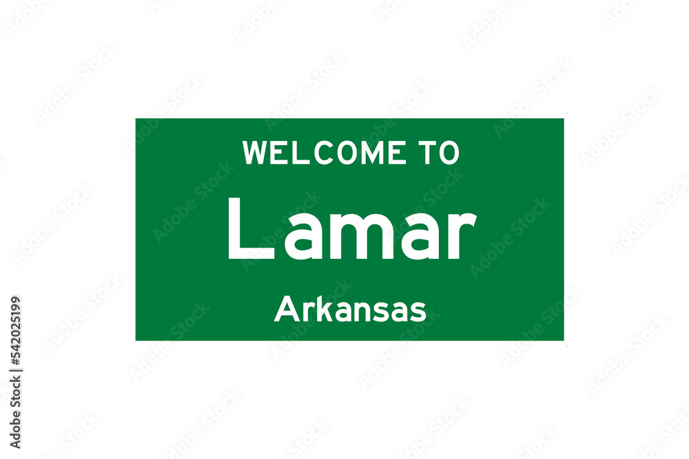 Lamar, Arkansas, USA. City limit sign on transparent background. Lamar, Arkansas, USA. City limit sign on transparent background.