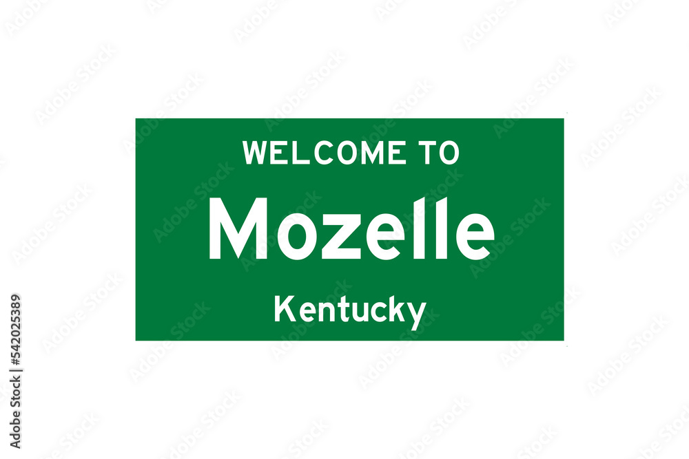 Mozelle, Kentucky, USA. City limit sign on transparent background. Mozelle, Kentucky, USA. City limit sign on transparent background.