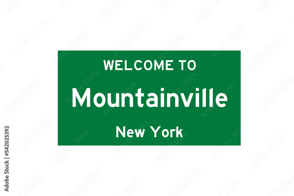Mountainville, New York, USA. City limit sign on transparent background. Mountainville, New York, USA. City limit sign on transparent background.