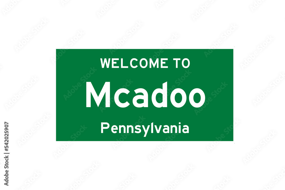 Mcadoo, Pennsylvania, USA. City limit sign on transparent background. Mcadoo, Pennsylvania, USA. City limit sign on transparent background.