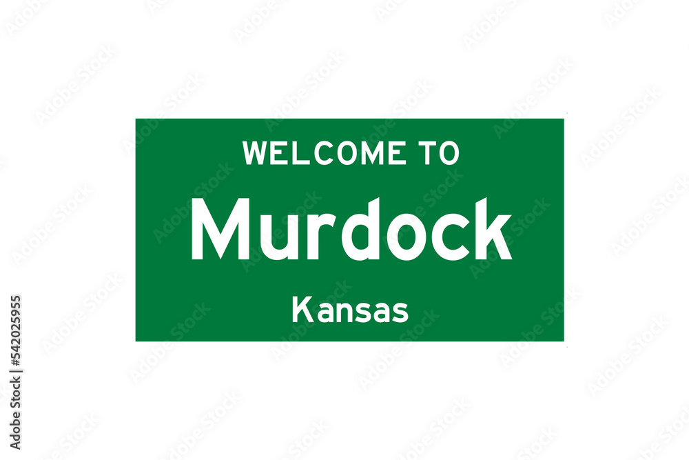 Murdock, Kansas, USA. City limit sign on transparent background. Murdock, Kansas, USA. City limit sign on transparent background.