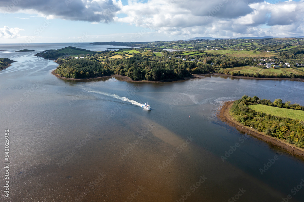 Fototapeta premium The waterbus arriving to the Donegal Town, County Donegal, Ireland
