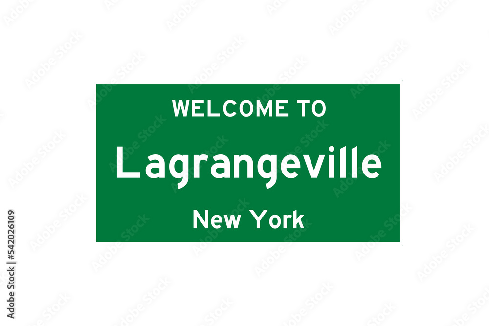 Lagrangeville, New York, USA. City limit sign on transparent background. Lagrangeville, New York, USA. City limit sign on transparent background.