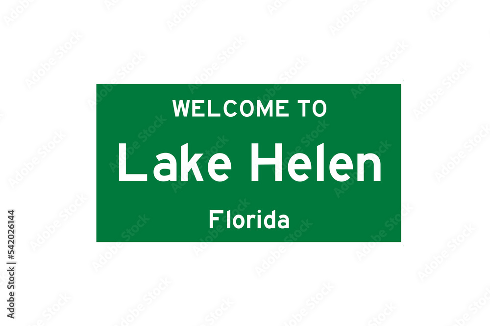 Lake Helen, Florida, USA. City limit sign on transparent background. Lake Helen, Florida, USA. City limit sign on transparent background.