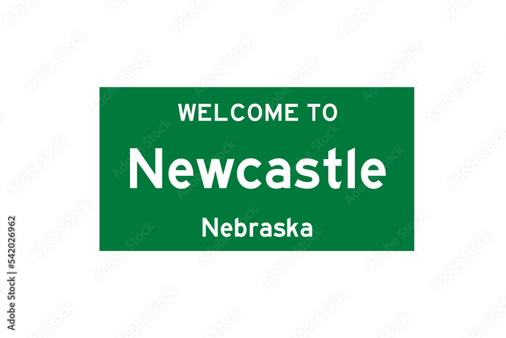 Newcastle, Nebraska, USA. City limit sign on transparent background. Newcastle, Nebraska, USA. City limit sign on transparent background.