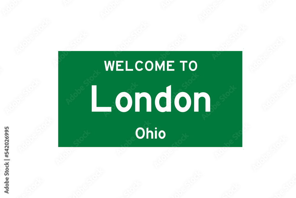 London, Ohio, USA. City limit sign on transparent background. London, Ohio, USA. City limit sign on transparent background.
