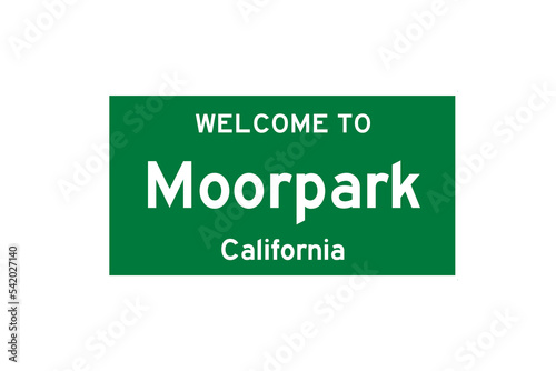 Moorpark, California, USA. City limit sign on transparent background.  photo