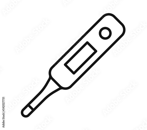 Digital fever thermometer vector icon
