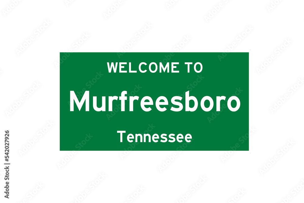 Murfreesboro, Tennessee, USA. City limit sign on transparent background. Murfreesboro, Tennessee, USA. City limit sign on transparent background.