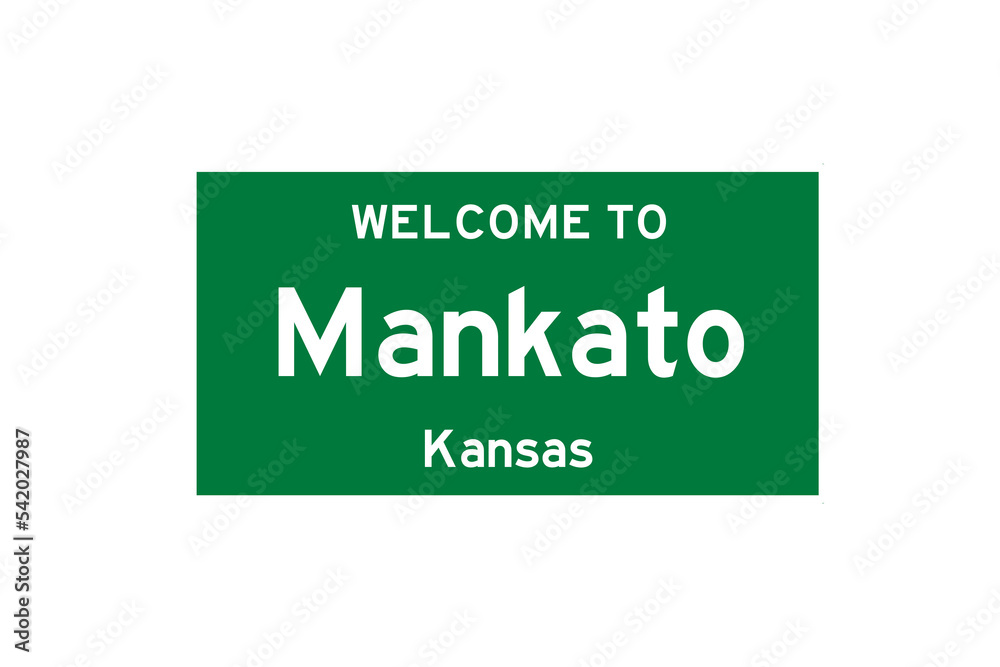 Mankato, Kansas, USA. City limit sign on transparent background. Mankato, Kansas, USA. City limit sign on transparent background.