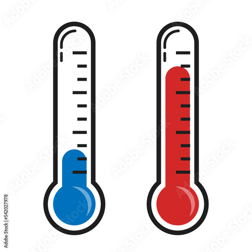 Thermometer heat cold temperature measuring vector icon