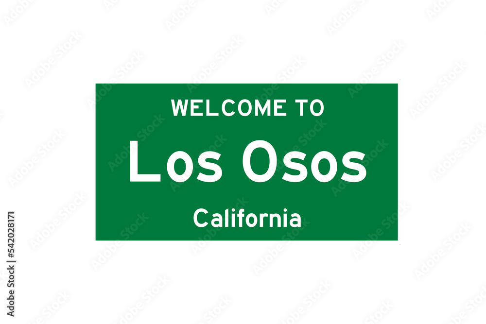 Los Osos, California, USA. City limit sign on transparent background. 
