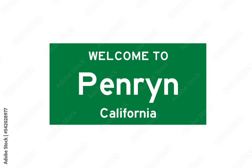 Penryn, California, USA. City limit sign on transparent background. Penryn, California, USA. City limit sign on transparent background.